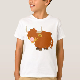 T-shirt bonito das crianças da vaca das montanhas