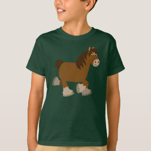 T-shirt bonito das crianças do cavalo de condado