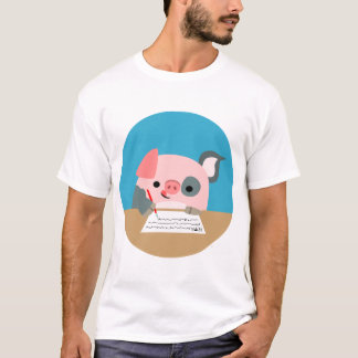 T-shirt bonito das crianças do porco da escrita