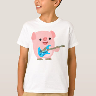 T-shirt bonito das crianças do porco dos desenhos