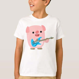 T-shirt bonito das crianças do porco dos desenhos