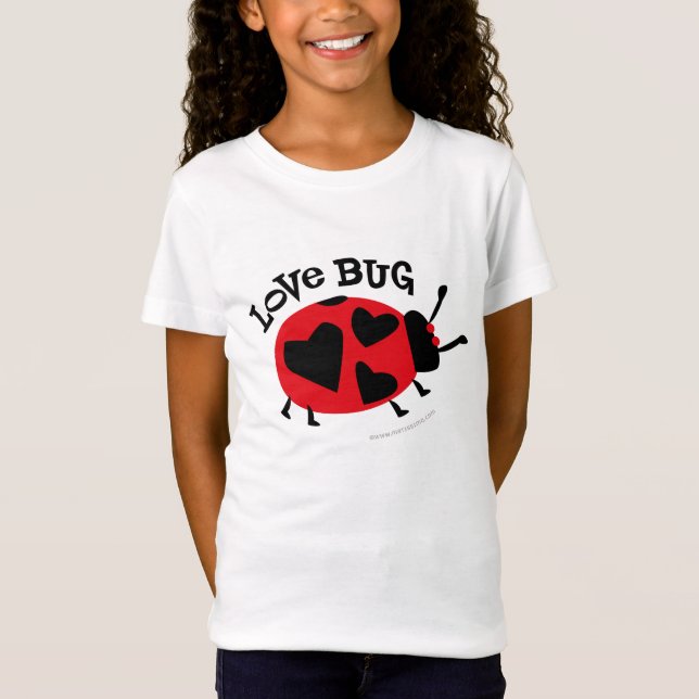 T-shirt bonito das meninas do inseto do amor (Frente)