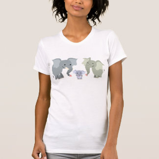 T-shirt bonito das mulheres da família do elefante