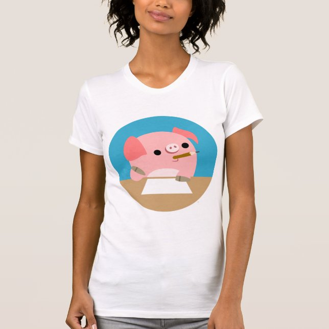 T-shirt bonito das mulheres do bloco escritor" do (Frente)