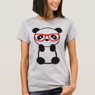 T-shirt bonito das mulheres do urso de panda