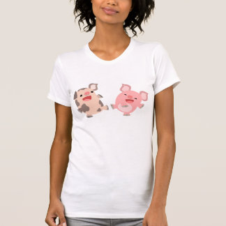 T-shirt bonito das mulheres dos porcos dos