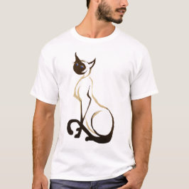 T-shirt bonito de assento do gato Siamese