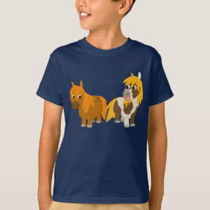 T-shirt bonito de dois miúdos dos pôneis dos
