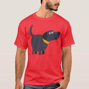 T-shirt bonito de Labrador do preto dos desenhos