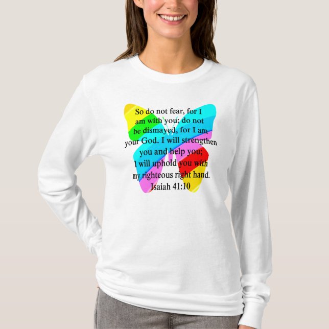 T-SHIRT BONITO DESIGN ISAIAH 41:10 (Frente)