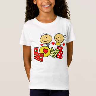 T-shirt bonito do amor dos miúdos para meninas