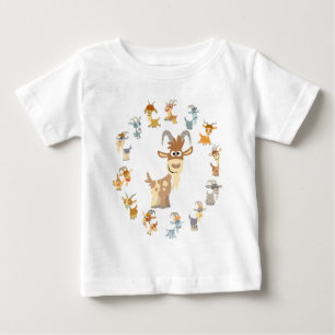 T-shirt bonito do bebê da mandala da cabra dos