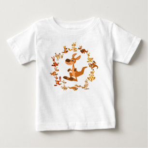 T-shirt bonito do bebê da mandala dos cangurus do
