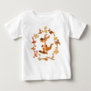 T-shirt bonito do bebê da mandala dos cangurus dos