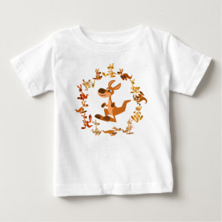 T-shirt bonito do bebê da mandala dos cangurus dos