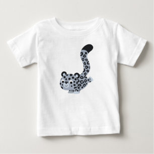T-shirt bonito do bebê do leopardo de neve dos