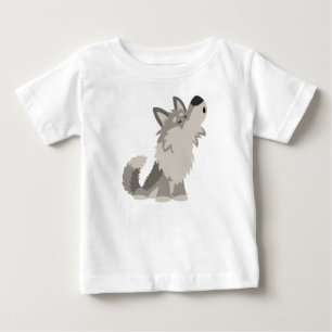 T-shirt bonito do bebê do lobo dos desenhos
