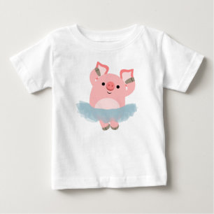 T-shirt bonito do bebê do porco da bailarina dos