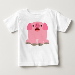 T-shirt bonito do bebê do porco dos desenhos