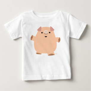 T-shirt bonito do bebê do porco dos desenhos
