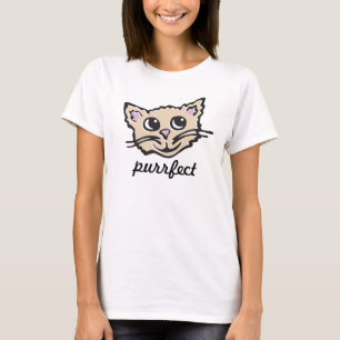 T-shirt bonito do gráfico do purrfect da cara do