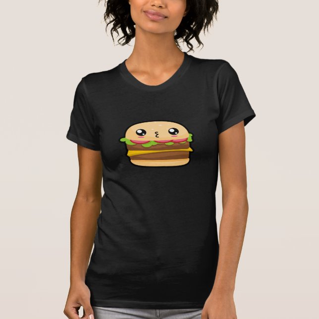 T-shirt bonito do Hamburger de Kawaii (Frente)
