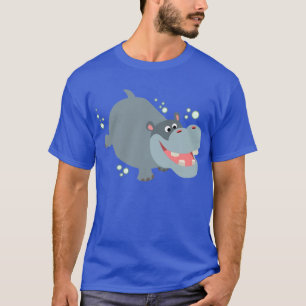 T-shirt bonito do hipopótamo dos desenhos animado