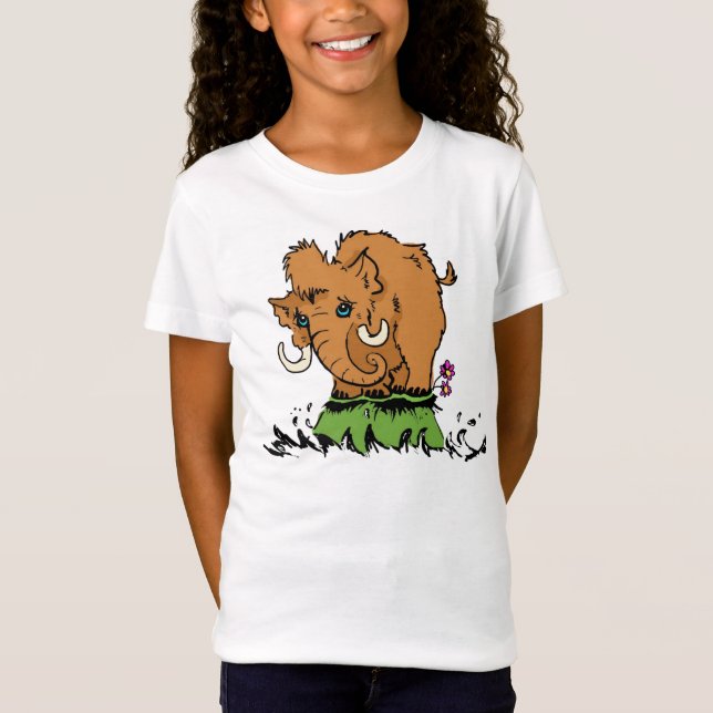 T-shirt bonito do Mammoth do bebê dos miúdos (Frente)