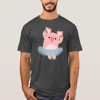T-shirt bonito do porco da bailarina dos desenhos