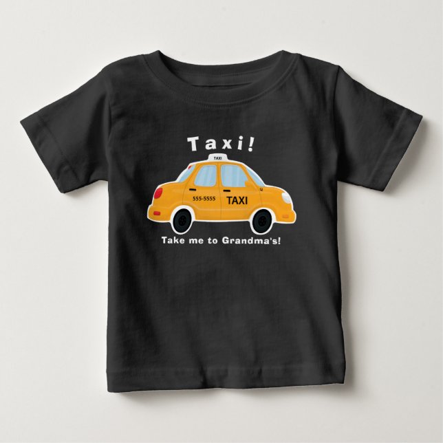 T-shirt bonito do táxi de táxi - bebê - criança - (Frente)