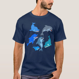 T-shirt bonito do vagem do golfinho dos desenhos
