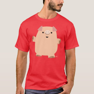 T-shirt bonito dos homens do porco dos desenhos
