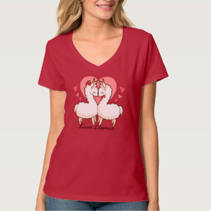 T-shirt bonito dos lamas do amor