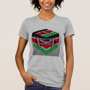 T-shirt Bonito e adorável cubo de bandeira queniano com sa