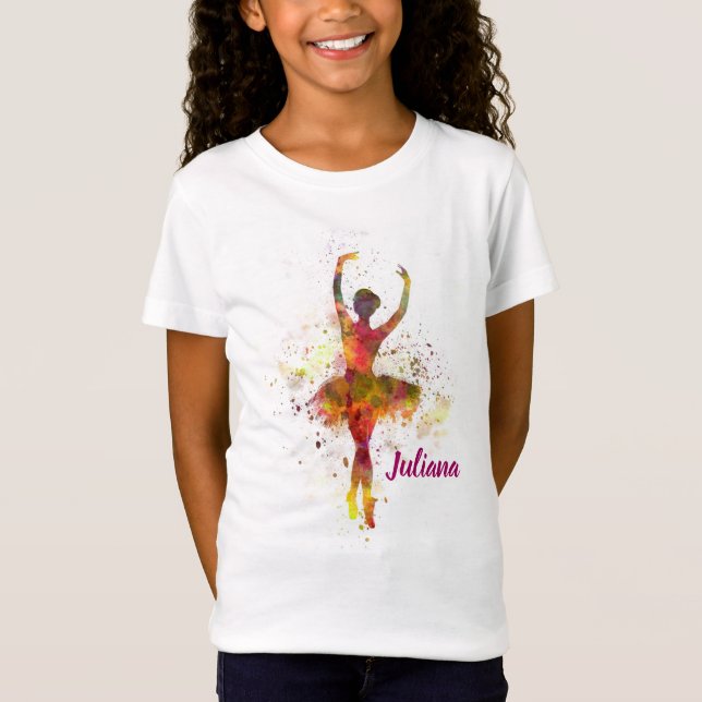 T-shirt bonito personalizado das meninas da dança (Frente)