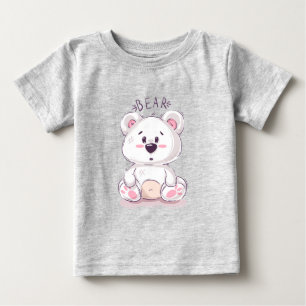 T-Shirt bonito urso de pelúcia de mão