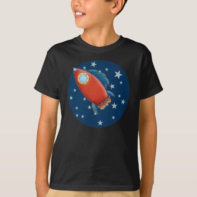 T-shirt bonitos de Rocket & de menino das estrelas (Frente)