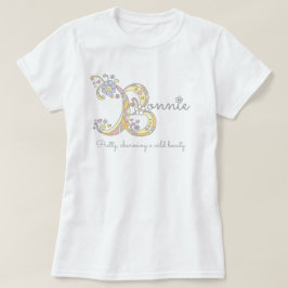 T-shirt Bonnie Girl B name significa monograma tee
