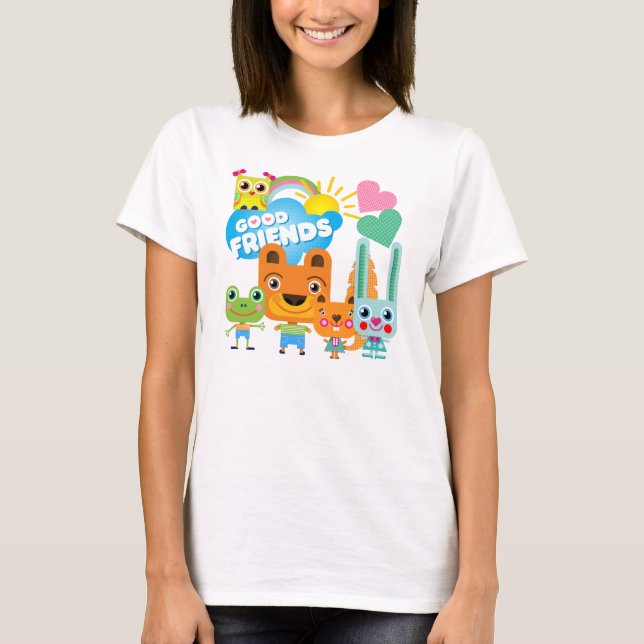 T-shirt Bons amigos dos animais (Frente)