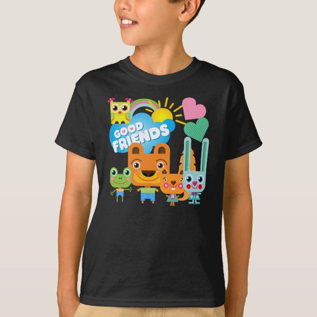 T-shirt Bons amigos dos animais (Frente)