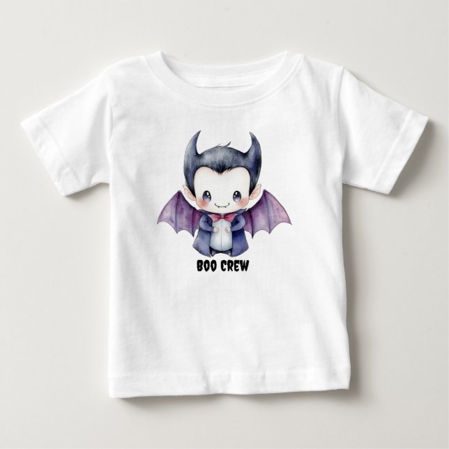 T-Shirt "Boo Crew" Personalizado com Drácula Cuta (Frente)
