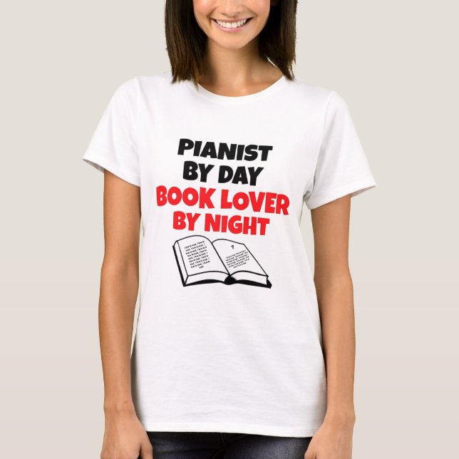 T-shirt Book Lover Pianist (Frente)