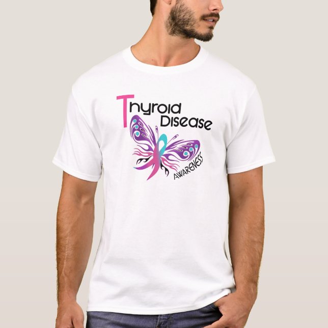 T-shirt BORBOLETA 3,1 da doença de tiróide (Frente)