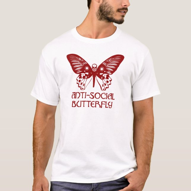 T-shirt Borboleta anti-social (Frente)