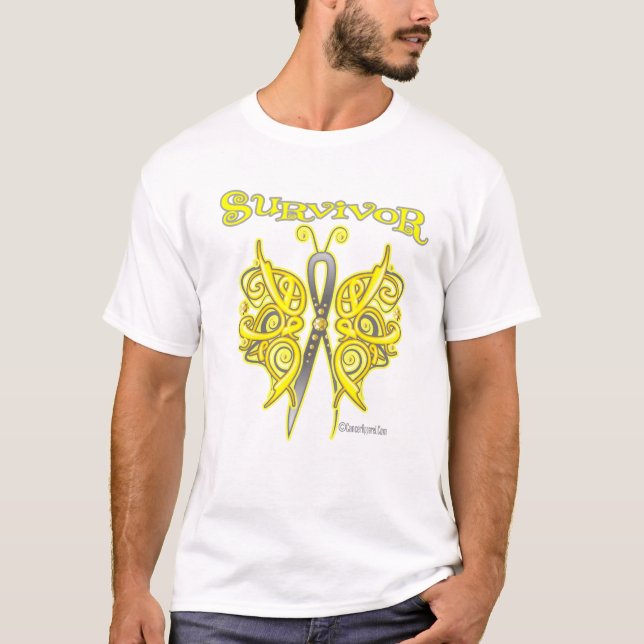 T-shirt Borboleta celta do sobrevivente - Sarcoma (Frente)