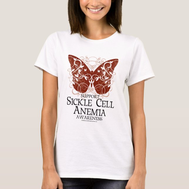 T-shirt Borboleta da anemia da célula falciforme (Frente)