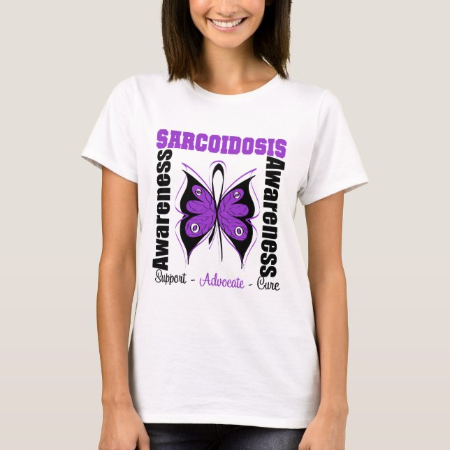 T-shirt Borboleta da consciência do Sarcoidosis (Frente)