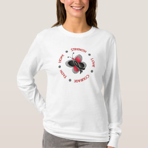 T-shirt Borboleta da melanoma da coragem da fé da