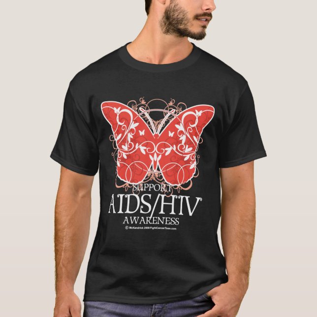 T-shirt Borboleta de AIDS/HIV (Frente)