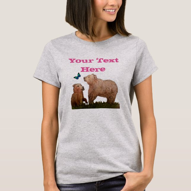 T-shirt Borboleta de Cub de urso (Frente)
